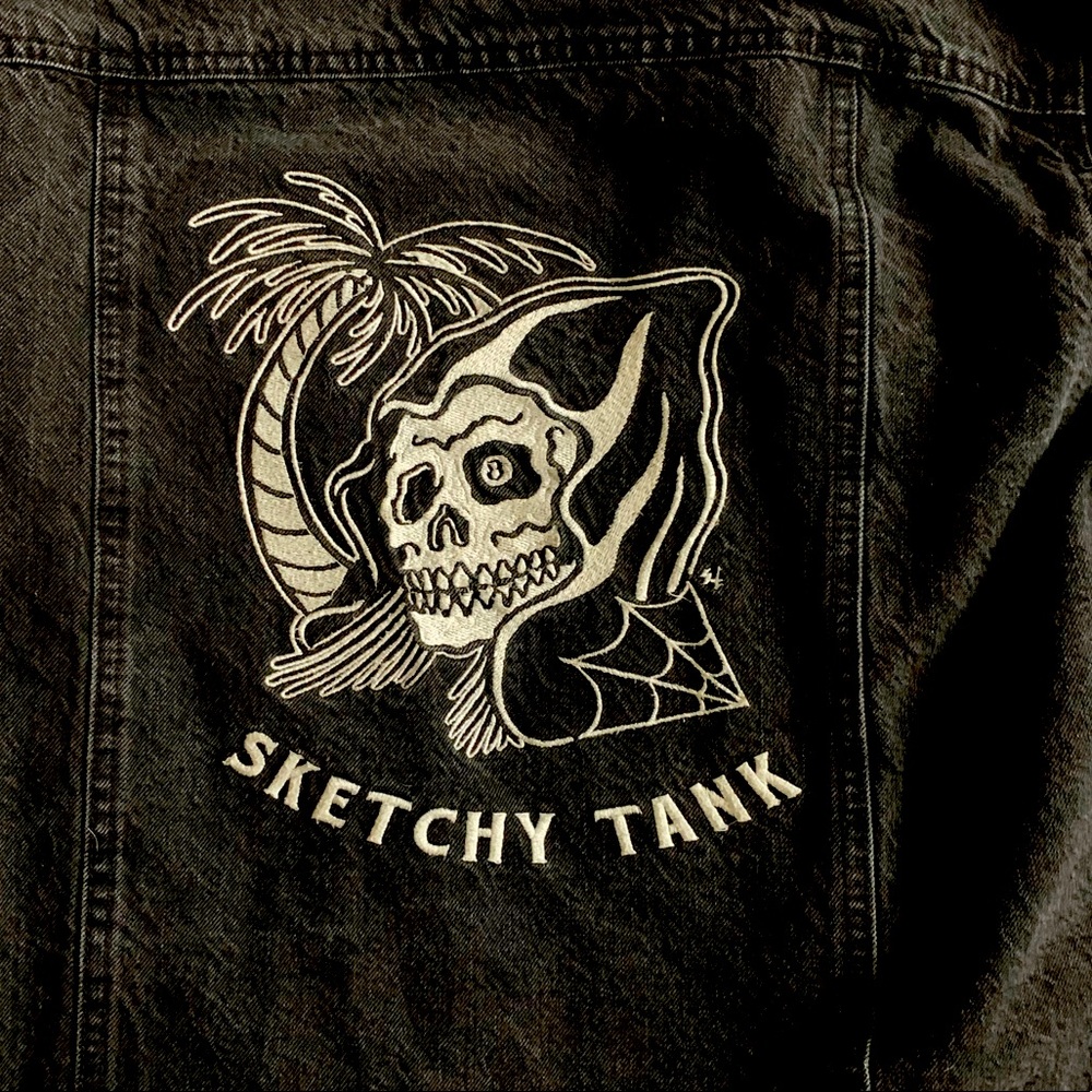 Sketchy tank black denim jacket